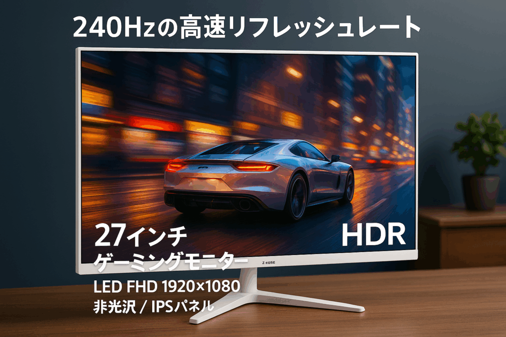 Z Z-Edge ゲーミングモニター 240Hz 27インチ ディスプレイ LED FHD 1920x1080/非光沢/IPSパネル/超薄型/HDR(標準輝度:400cd/㎡)/1ms/FreeSync/HDMI/DisplayPort UG27PJ ホワイト