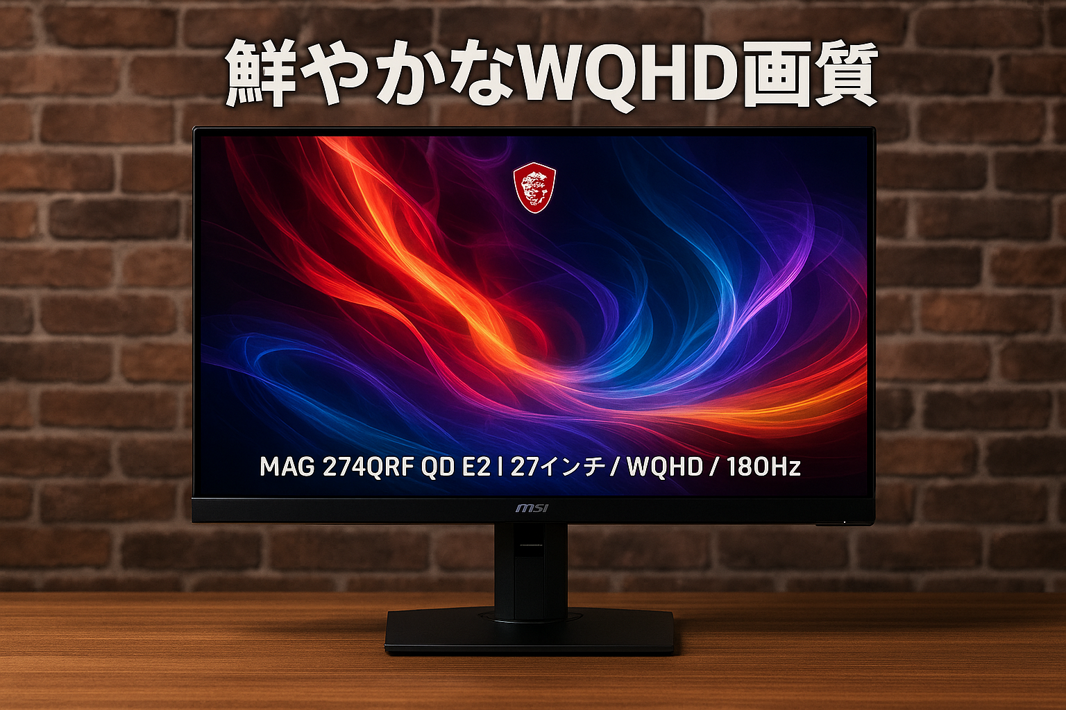 MSI ゲーミングモニター MAG 274QRF QD E2 27インチ/WQHD/Rapid IPSパネル/180Hz/1ms(GTG)/量子ドット/KVMスイッチ/Adaptive-Sync/HDMI/DP/USB Type-C(最大65W)/縦横回転・高さ調整/メーカー3年保証