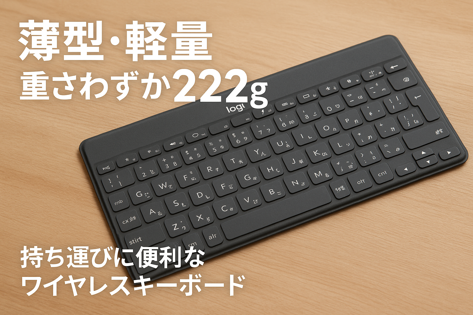 ロジクール KEYS TO GO 2 ワイヤレス キーボード iK1043GRUd 薄型 軽量 222g Bluetooth ワイヤレスキーボード 無線 Easy-Switch 日本語配列 電池寿命36ケ月 Windows Mac iPad iOS Android Chrome iK1043 グラファイト 国内正規品