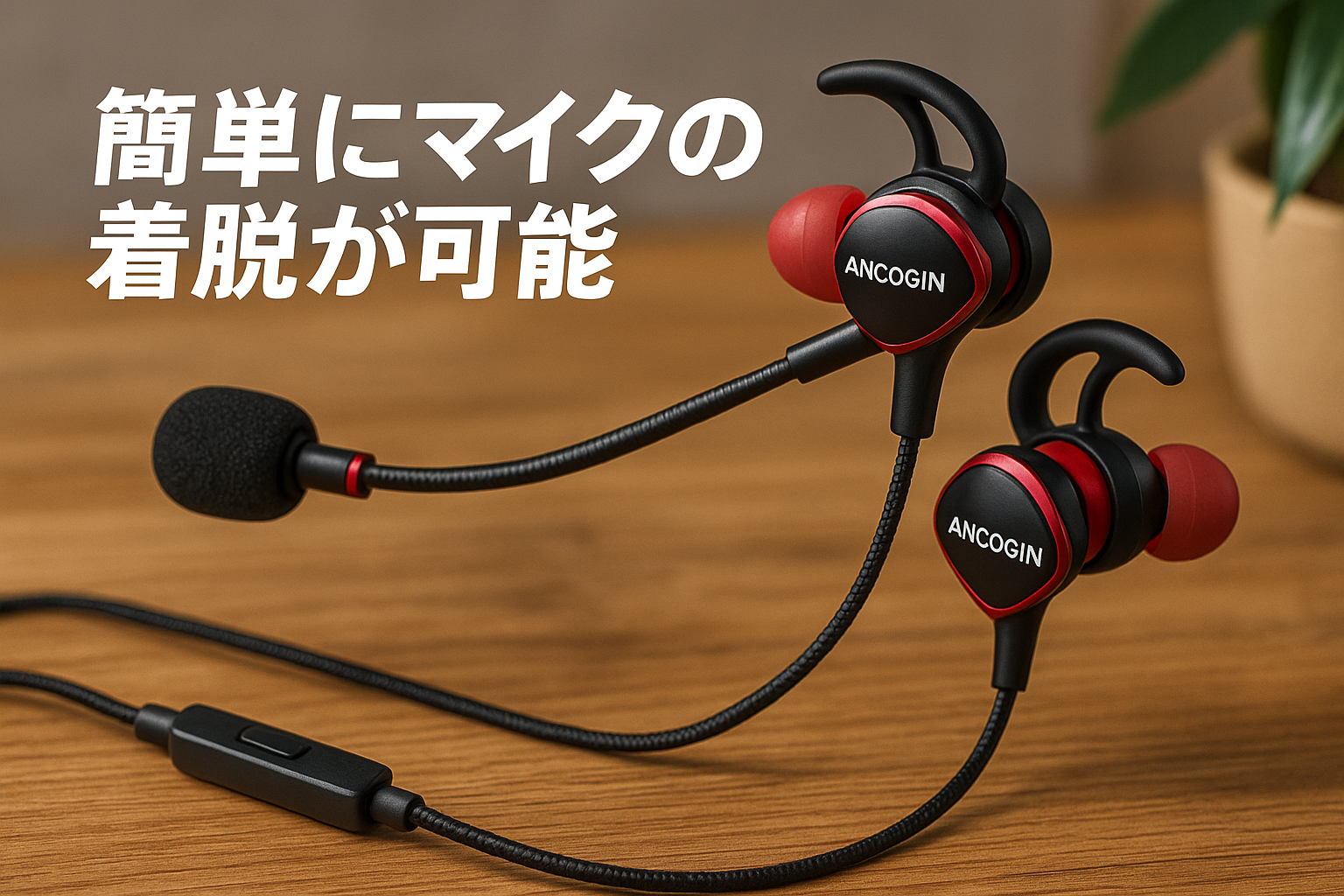 ANCOGIN ゲーミングイヤホン 有線 イヤホンマイク【ミュート機能·取り外し可能なマイク】有線イヤホン マイク付きイヤホン 有線 人間工学 ゲーミングイヤホン マイク付き 軽量 ps5 イヤホン eスポーツ向けにデザインさ イヤホン ゲーミング 簡単操作 ゲーム イヤホン 対応機器は、PS4/PS5/Switch/Xbox One/Pc/スマートフォン/タブレットノ適用 PUBG/APEX