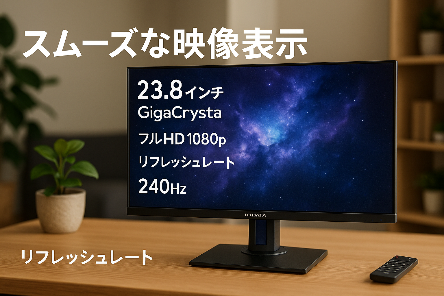 アイ・オー・データ IODATA ゲーミングモニター 23.8インチ FHD 1080p GigaCrysta 240Hz 0.9ms (PS5/AMD FreeSync Premium/HDMI×2/DisplayPort/スピーカー付/リモコン付/高さ調整/縦横回転/土日サポート/無輝点保証) EX-LDGC241UDB