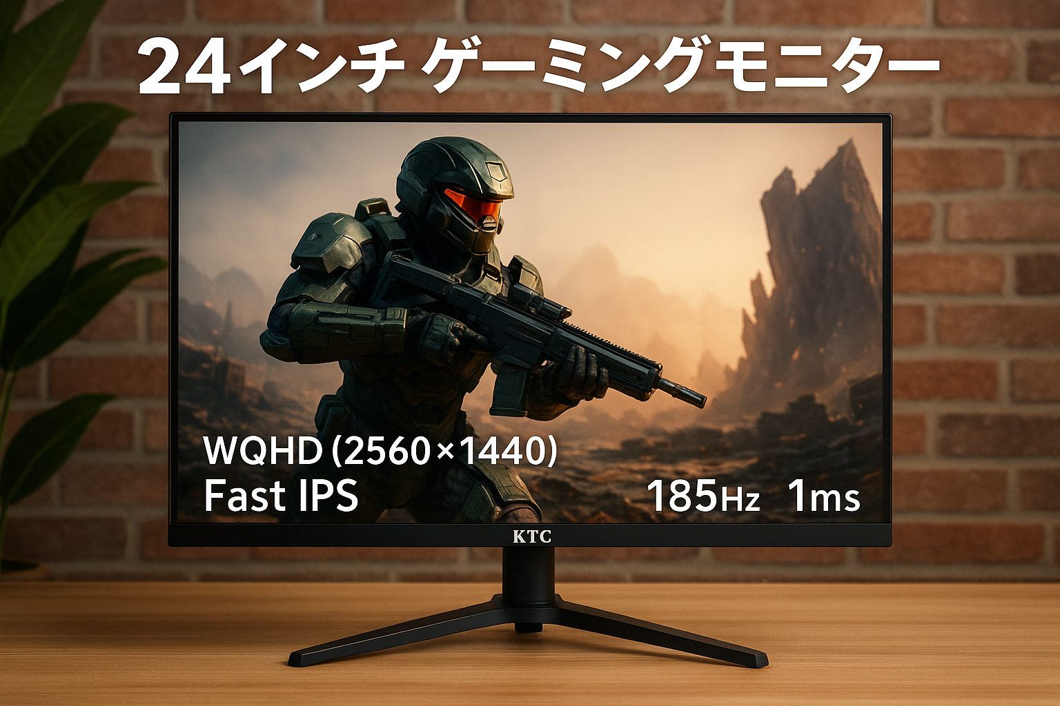 KTC モニター 24インチ、ゲーミングモニター WQHD(2560x1440) Fast IPS/185Hz/1ms、色域ボリューム127%、色域カバー率99%、高輝度400cd/㎡、低ブルーライト、フリッカーフリー、Freesync & G-sync、HDMI×2、DP×1、3年保証、PS5対応、持ち上げおよび回転ブラケットH24T7