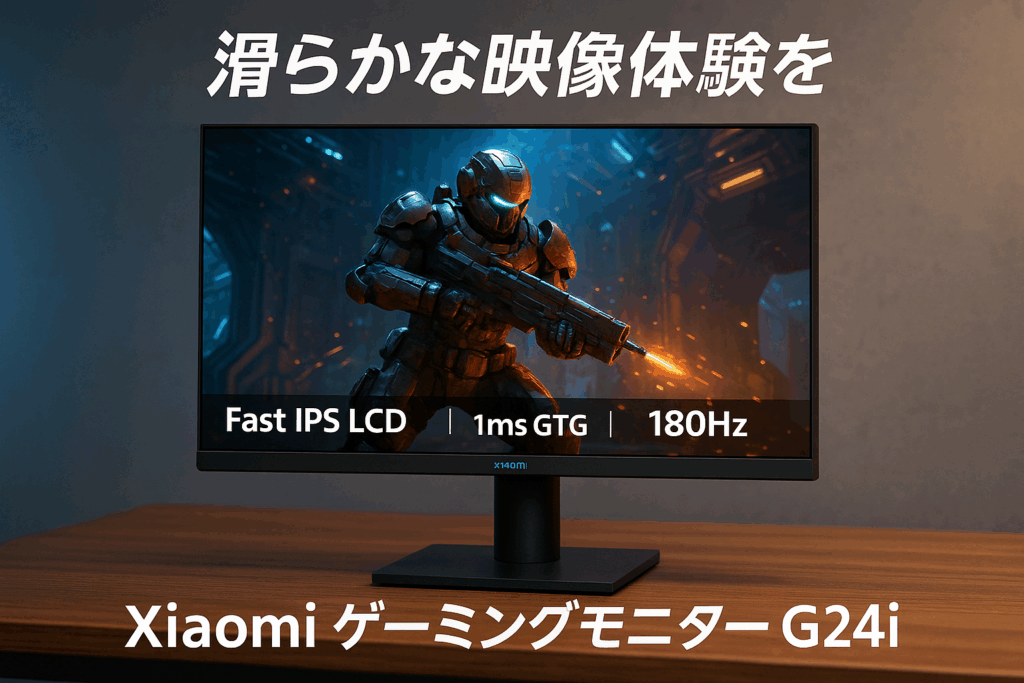 Xiaomi ゲーミングモニター G24i 23.8インチディスプレイ Fast IPS LCD 1msGTG高速応答 180Hz FreeSyncティアリング防止 sRGB99% HDR 低ブルーライト設計 Full HD 1920x1080 チルト調整 VESAマウント対応 DPポート×1 HDMIポート×1 オーディオポート×1 DC入力電源ポート×1