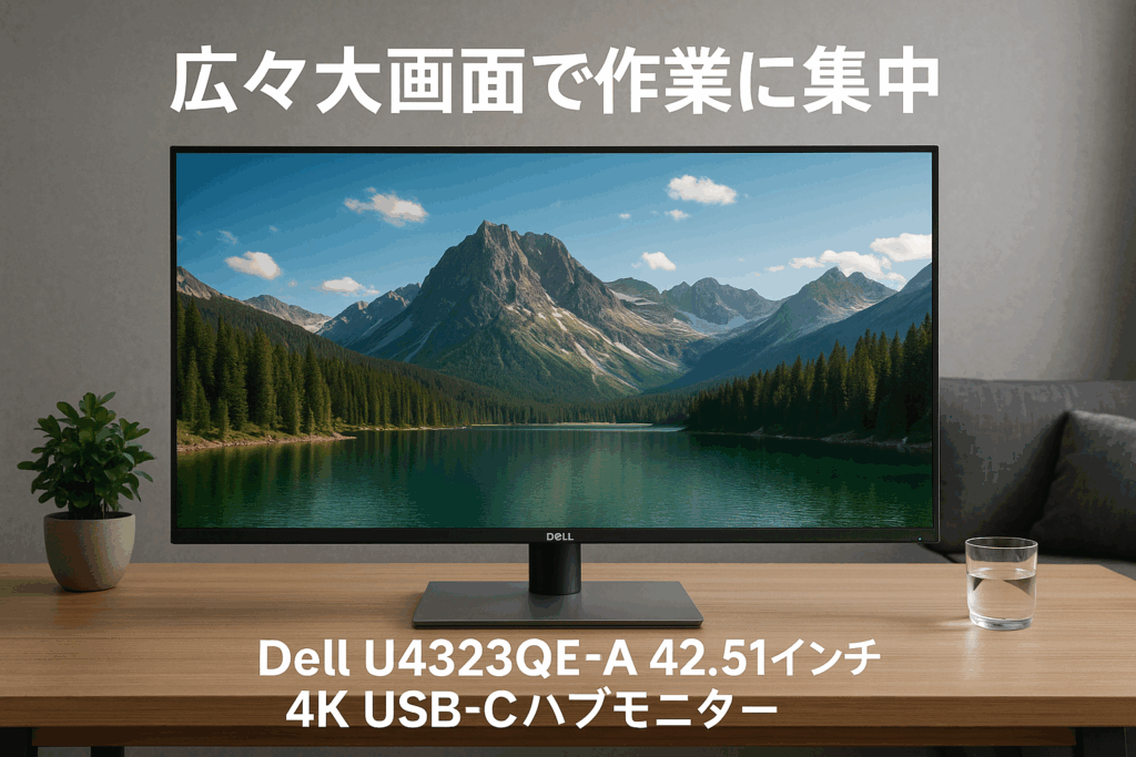 Dell U4323QE-A 42.51インチ 4K USB-Cハブモニター(無輝点5年保証/4K/IPS,非光沢/DPx2,HDMIx2,USB Type-Cx4/内蔵スピーカー/有線Ethernet/sRGB 95%/高さ調整,傾き)