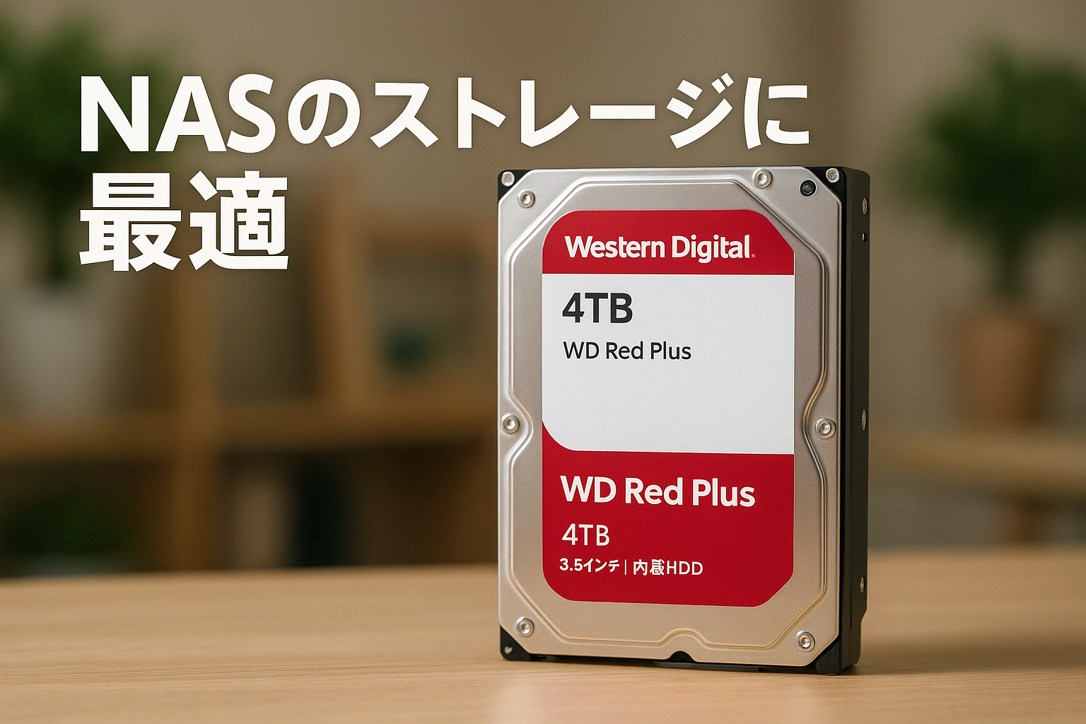Western Digital ウエスタンデジタル WD Red Plus 内蔵 HDD ハードディスク 4TB CMR 3.5インチ SATA 5400rpm キャッシュ256MB NAS WD40EFPX-AJP エコパッケージ 【国内正規取扱代理店】