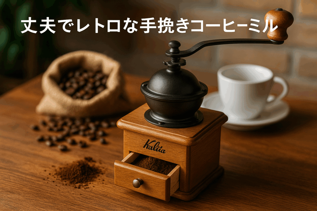 カリタ Kalita コーヒーミル 木製 丈夫な鋳鉄製カッター KH-3AM 粗さ調整可能 手挽き コーヒーミル #42188 ミル グラインダー コーヒー初心者 小型 持ち運び 登山 カフェ インテリア レトロ 昭和 北欧 おしゃれ キャンプ アウトドア 喫茶店 アンティーク 結婚 祝い プレゼント 誕生日 女性 男性 還暦 退職 記念日 ギフト 贈り物 敬老