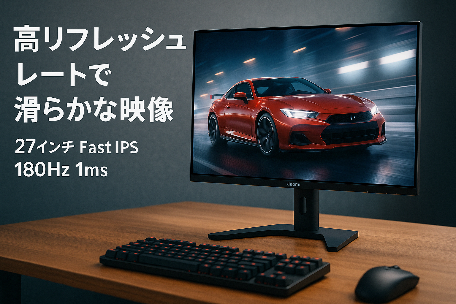 Xiaomi ゲーミングモニター G27Qi 27インチディスプレイ WQHD Fast IPS LCD 180Hz 1msGTG高速応答 FreeSyncティアリング防止 DCI-P3 95% sRGB 100% HDR 低ブルーライト 2560 × 1440 チルト調整 VESAマウント対応 DP1.4 ×2、HDMI2.0 ×2 オーディオポート×1 DC入力電源ポート×1