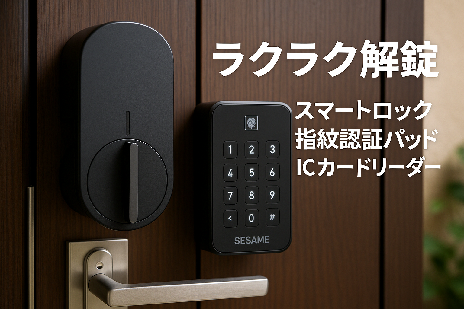 キャンディハウス(Candy House) スマートロック SESAME ５＋ 指紋認証パッド ICカードリーダー SESAME TOUCH セサミタッチ Suica対応 PASMO対応 Apple watch Felica MIFAIR モバイルSuica 工事不要 取付カンタン 防犯対策