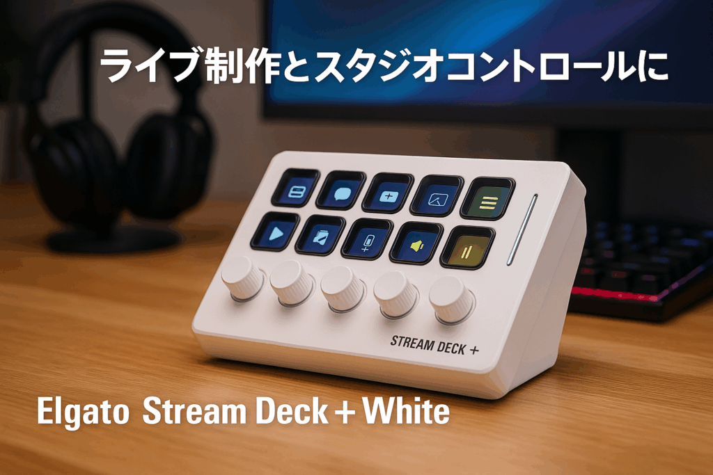 Elgato Stream Deck + White, オーディオミキサー, コンテンツクリエイターのためのライブ制作とスタジオコントローラー, ストリーミング, 配信, ゲーミング, Mac/PC対応