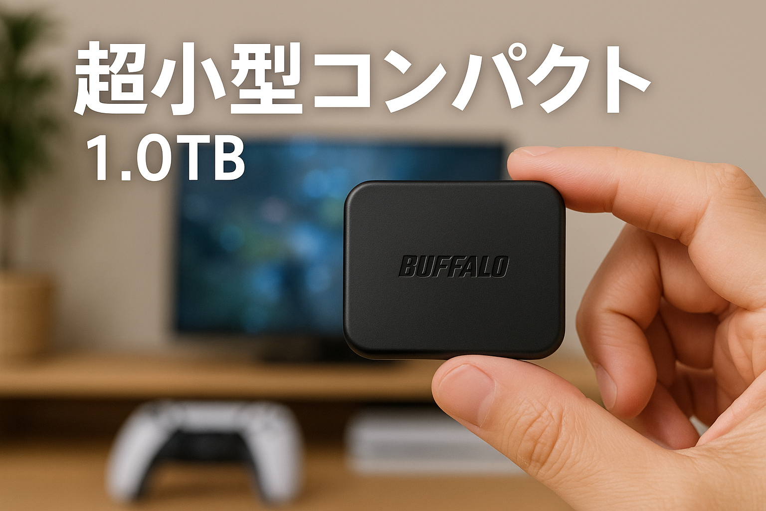 バッファロー SSD 外付け 1.0TB 超小型 コンパクト ポータブル PS5/PS4対応(メーカー動作確認済) USB3.2Gen1 ブラック SSD-PUT1.0U3-B/N