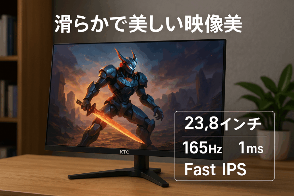 KTC 24 Inch Gaming Monitor FHD 1080P Fast IPS 165Hz, 125% sRGB 1ms HDR Zero-Frame Computer Monitor, HDMI 2.0x2, DisplayPort 1.4x2, FreeSync & G-Sync, Tilt, VESA Compatible, Eye Care, H24T09P