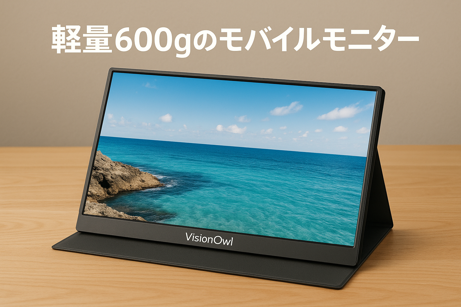 VisionOwl モバイルモニター 15.8インチ 軽量600g お洒落仕上げ 4ｍｍベゼル モバイルディスプレイ ポータブルモニター 非光沢IPSパネル 保護カバー付き 1920x1080FHD HDR対応 USB Type-C/mini HDMI接続可 PS5/XBOX/Switch/PC/Macなど対応 XL-158