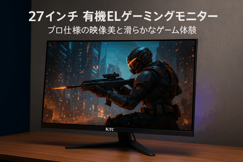 KTC 27インチ有機ELゲーミングモニター - 1440p OLED 240Hzリフレッシュレート 超高速0.03ms応答速度 WQHD 2560×1440 圧倒的な1500000:1コントラスト比 HDR10対応 KVM機能搭載 RGBライト付き 2*HDMI 2.0 1*DP 1.4 1*Type-C 65W給電対応 プロ仕様の映像美と滑らかなゲーム体験 G27P6S