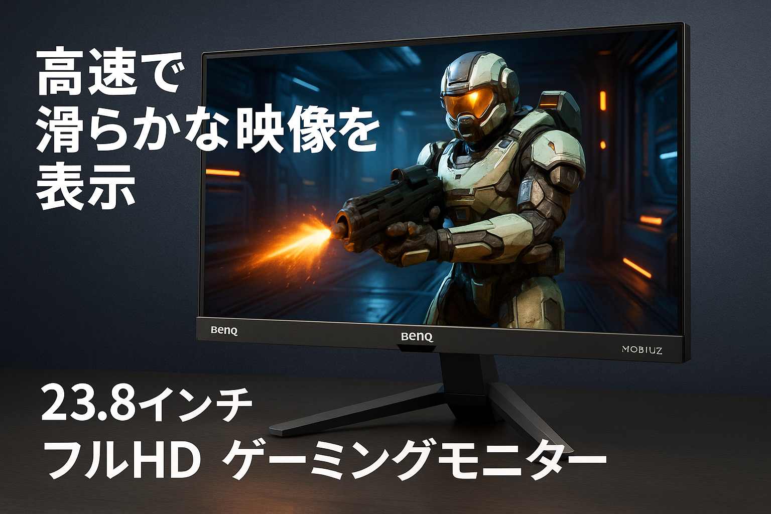 BenQ MOBIUZ EX240N ゲーミングモニター 23.8インチ フルHD/VA/応答速度‎(MPRT)1ms/165Hz/HDRi/treVoloスピーカー/FreeSync Premium/Black eQualizer/輝度自動調整機能（B.I.+）搭載/ブルーライト軽減/フリッカーフリー 台湾メーカー