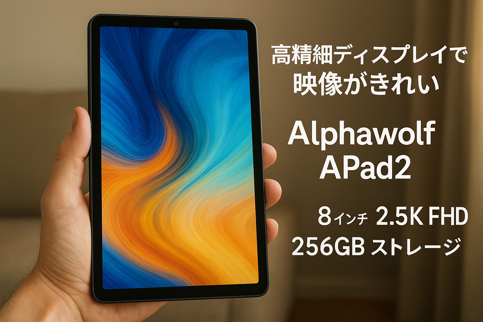 Alphawolf APad2 タブレット 8インチ 16GB+256GB 6軸ジャイロ 2560*1600 2.5KFHDディスプレイIPS画面 Helio G99 CPU SIM 4G LTE通信+2.4/5G WiFi Android14 タブレット Widevine L1対応+GMS認証+GPS+方位磁針+6500mAh+8MP/16MPカメラ+顔認識+無線投影+BT5.2