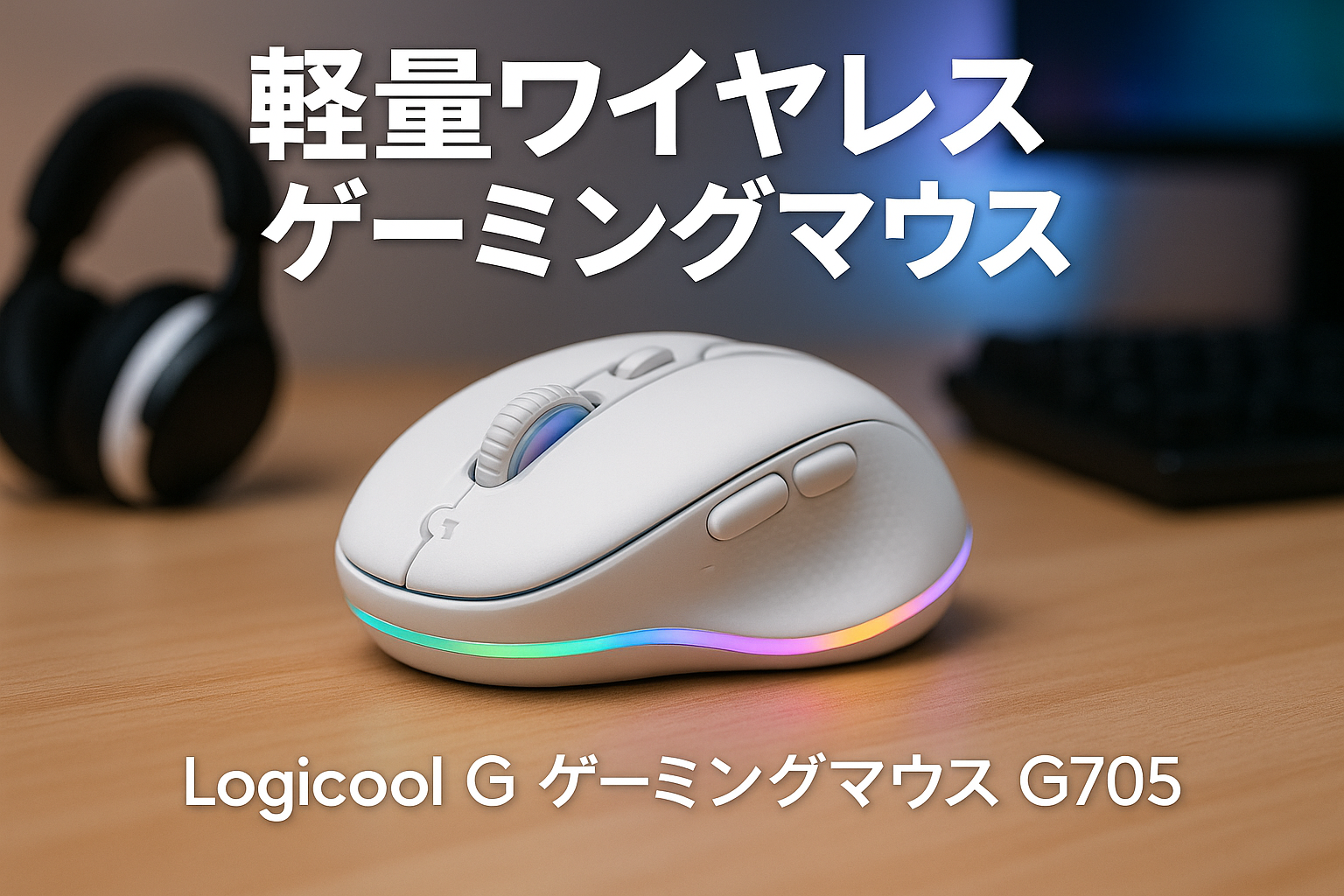 Logicool G ゲーミングマウス G705 ワイヤレス マウス LIGHTSPEED Bluetooth 2種類無線接続に対応 LIGHTSYNC RGB 85g 軽量 PC windows mac ホワイト G705WL 国内正規品