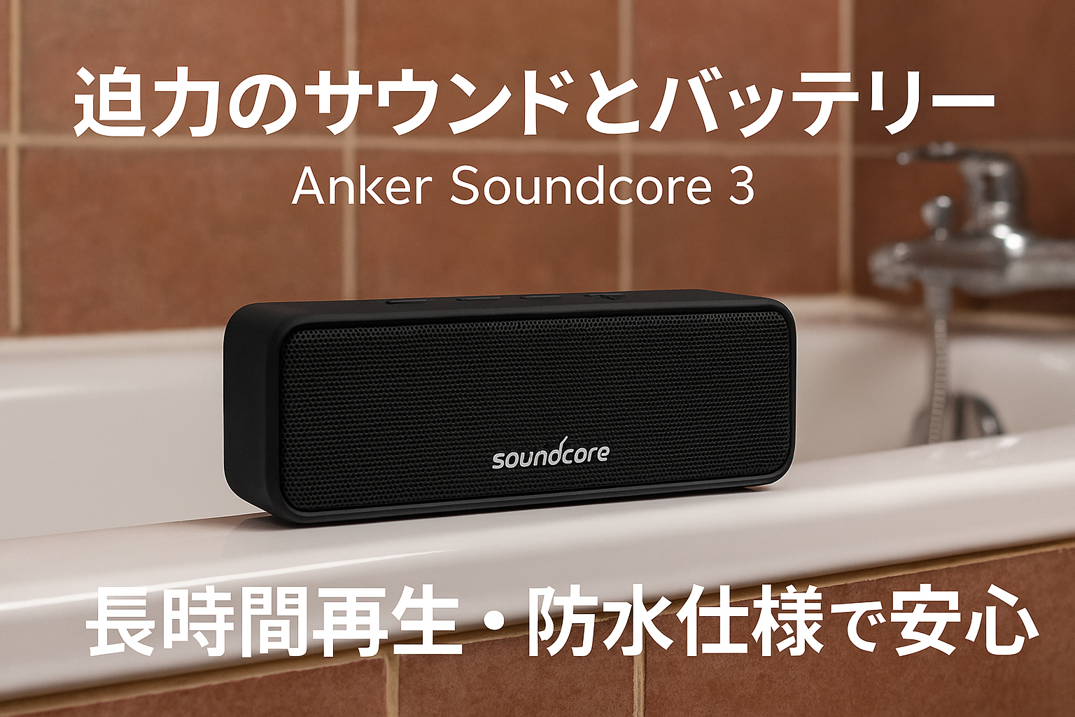 Anker Soundcore 3 Bluetooth スピーカー/ IPX7 防水/チタニウムドライバー/デュアルパッシブラジエーター/BassUpテクノロジー/アプリ対応/イコライザー設定/USB-C接続/ 24時間連続再生/ PartyCast機能/お風呂で使用可能/プレゼントやギフトに最適/ブラック