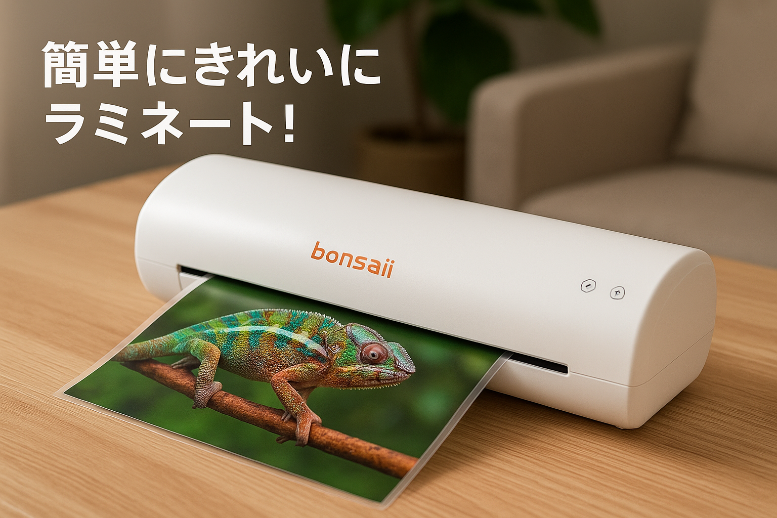 bonsaii ラミネーター 本体 A4対応 ウォームアップ時間約3分 100μmフィルム対応 パウチ加工 波打ち防止 気泡なし 操作簡単 名刺/カードサイズ対応 コンパクト 家庭用 ラミネート機械 【PSE認証済】 ホワイト L409-A