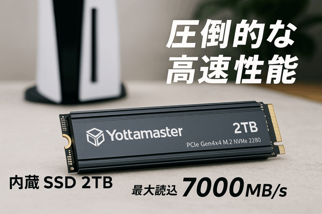 Yottamaster 内蔵 SSD 2TB PCIe Gen4x4 M.2 NVMe 2280 最大読込:7000MB/s 最大書込み:6500MB/s PS5対応 3D QLC NAND Flash 搭載 国内正規代理店保証品 5年保証 冷却用ウエストコートTGU
