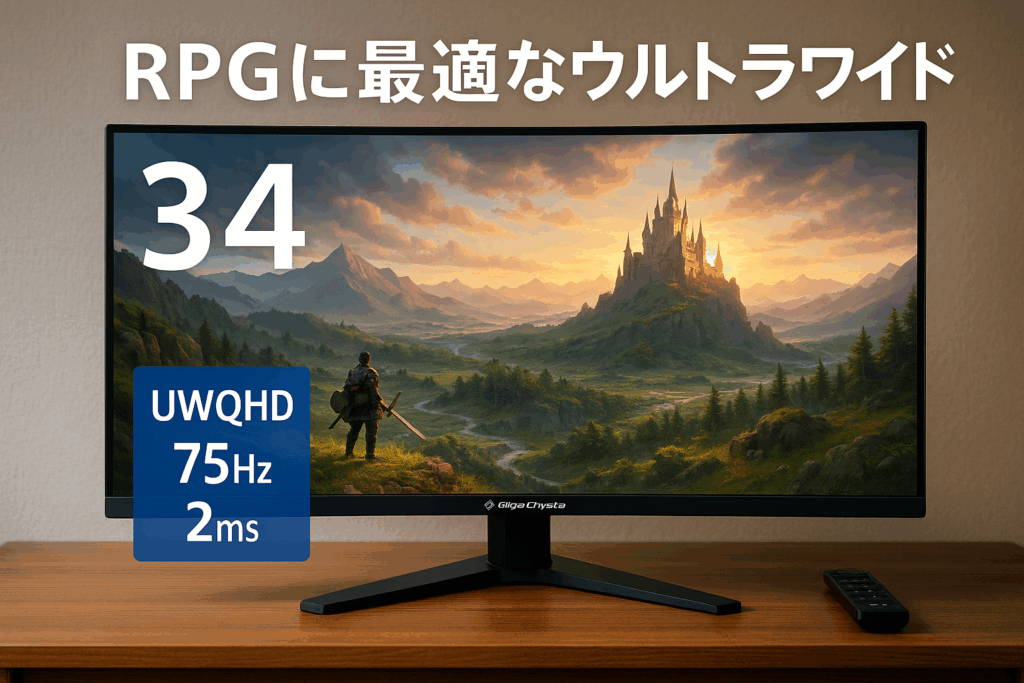 アイ・オー・データ IODATA ゲーミングモニター 34インチ GigaCrysta 75Hz 2ms UWQHD (RPG向き/HDMI×2/DisplayPort/USB-C/スピーカー付/リモコン付/高さ調整/5年保証/土日サポート) LCD-GCWQ341XDB/E