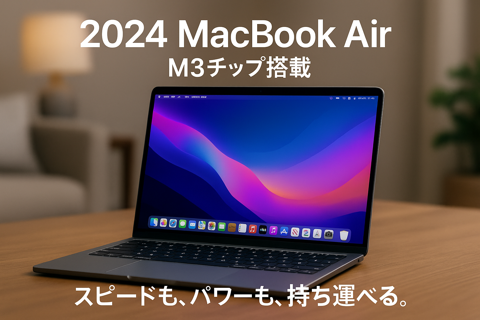 Apple 2024 MacBook Air M3チップ搭載13インチノートブック: 13.6インチLiquid Retina ディスプレイ, 8GB ユニファイドメモリ, 256GB SSD ストレージ, バッ クライトキーボード, 1080p FaceTime HD カメラ, Touch ID。iPhone や iPad との連係 機能, USキーボード, スペースグレイ