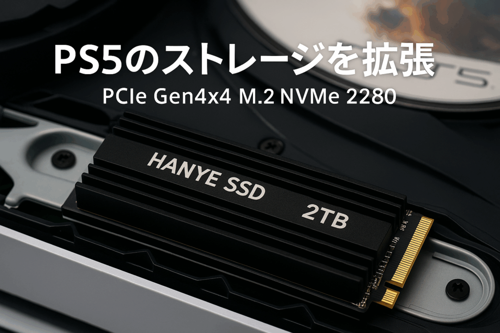 Hanye SSD 2TB PCIe Gen4x4 M.2 NVMe 2280 ヒートシンク搭載 新型PS5 PS5動作確認済み R:7450MB/s W:6700MB/s HE70 高耐久3D NAND TLC 正規代理店品メーカー5年保証