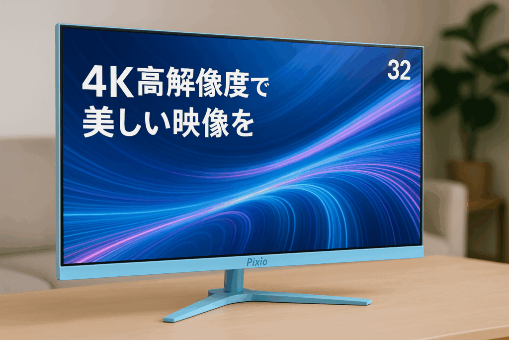 Pixio PX32U Wave Pastel Blue ゲーミングモニター 4K 32インチ 144Hz Fast IPS パステルブルー 青 水色 HDR 2年保証 ピクシオ