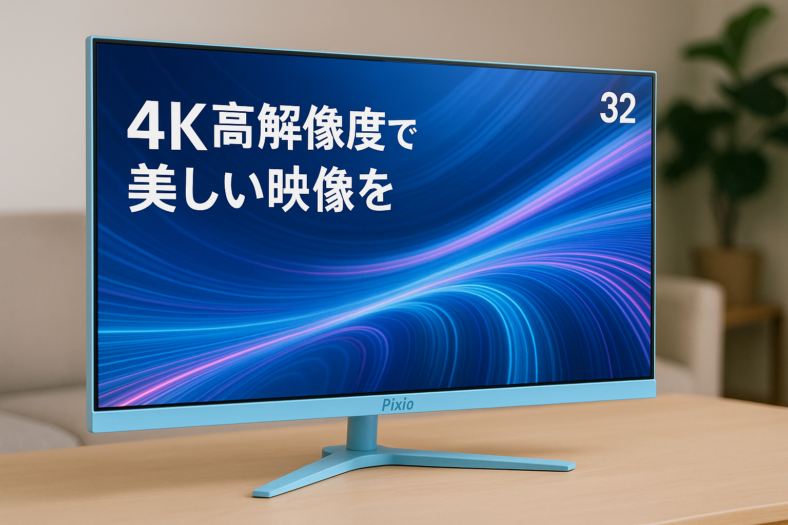 Pixio PX32U Wave Pastel Blue ゲーミングモニター 4K 32インチ 144Hz Fast IPS パステルブルー 青 水色 HDR 2年保証 ピクシオ