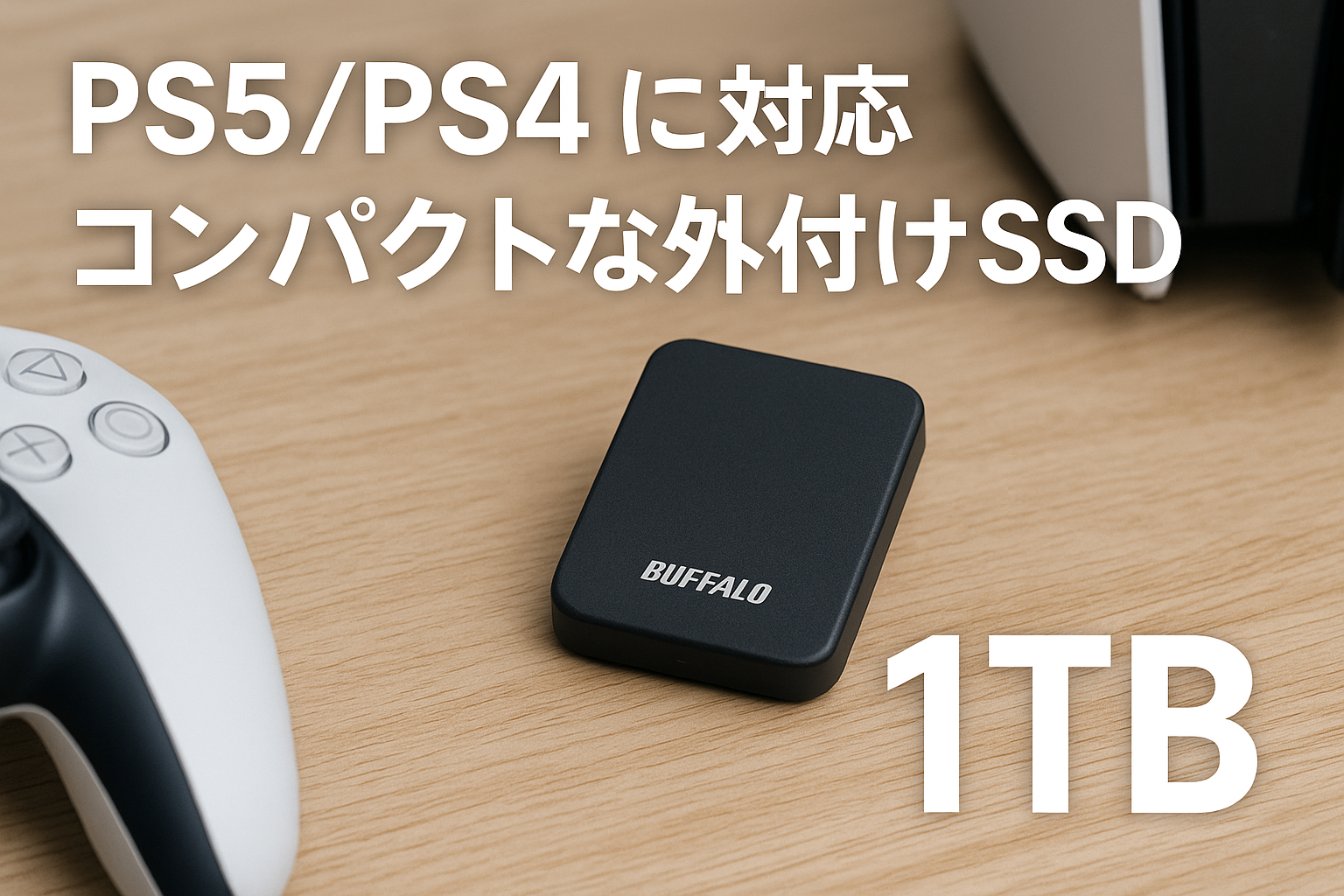 バッファロー SSD 外付け 1TB 極小 コンパクト ポータブル PS5 / PS4 対応 (メーカー動作確認済) USB3.2 Gen2 読込速度 600MB/s ブラック エコパッケージ SSD-PST1.0U3BA/N