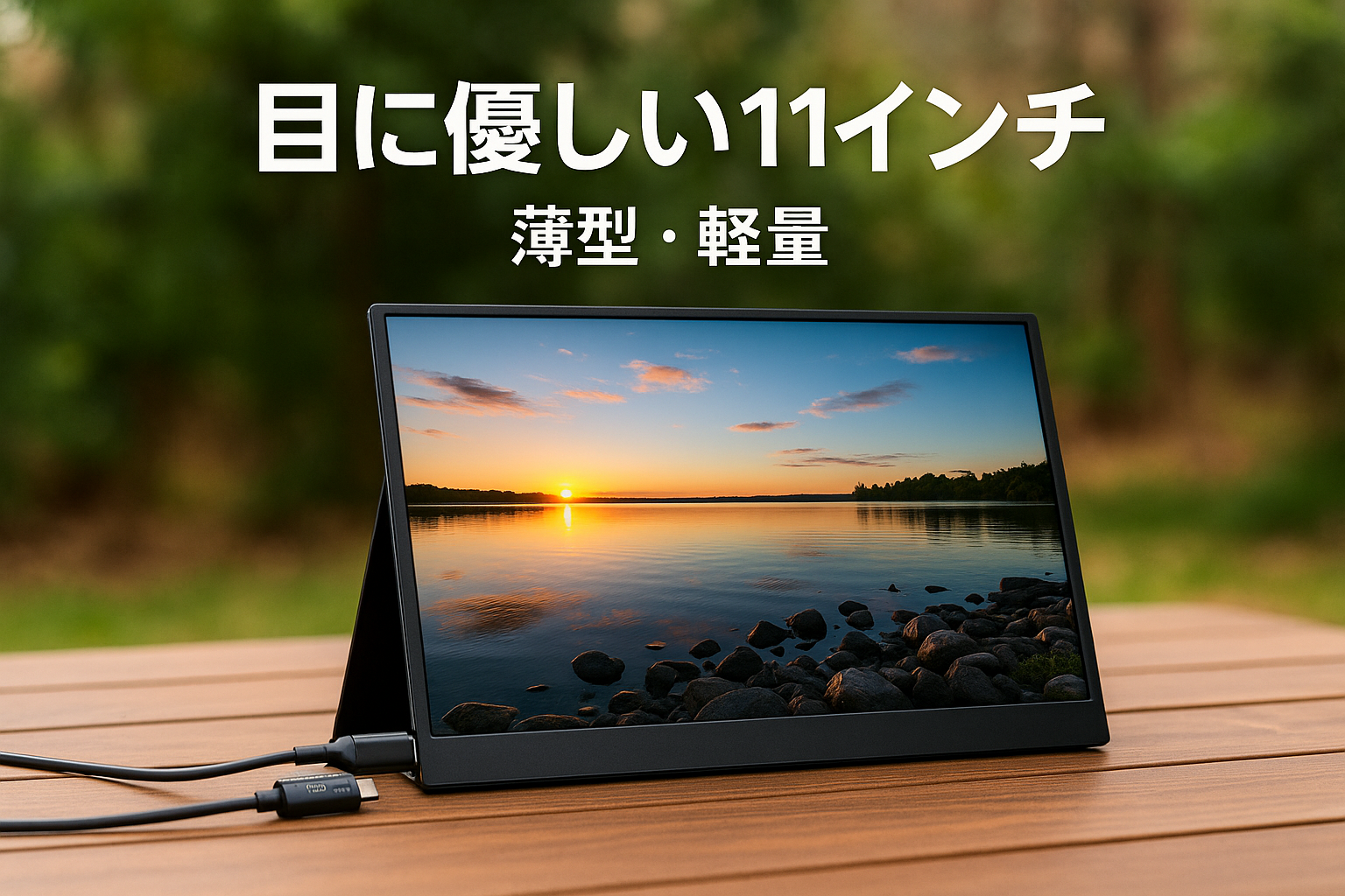 Acouto 2K モバイルモニター 11インチ XC11 Pro 疲れ目軽減/青色光源を低減 モバイルディスプレイ 超薄型 超軽量 スイッチ用モニター USB Type-C/Mini HDMI【2160x1440 QHD/非光沢/内蔵スピーカー/スタンド付/IPSパネル/VESA対応】
