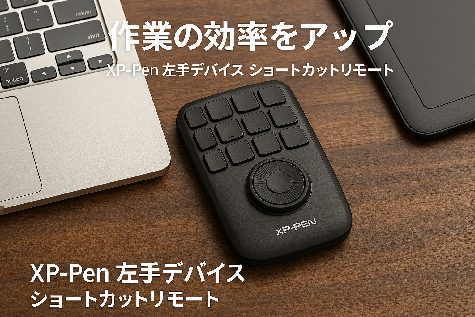 XPPen 左手デバイス ショートカットリモート 片手キーボード Bluetooth対応 ワイヤレス ペンタブ 液タブ用 ノートパソコン対応 作業効率向上 イラスト 画像 動画編集 ACK05
