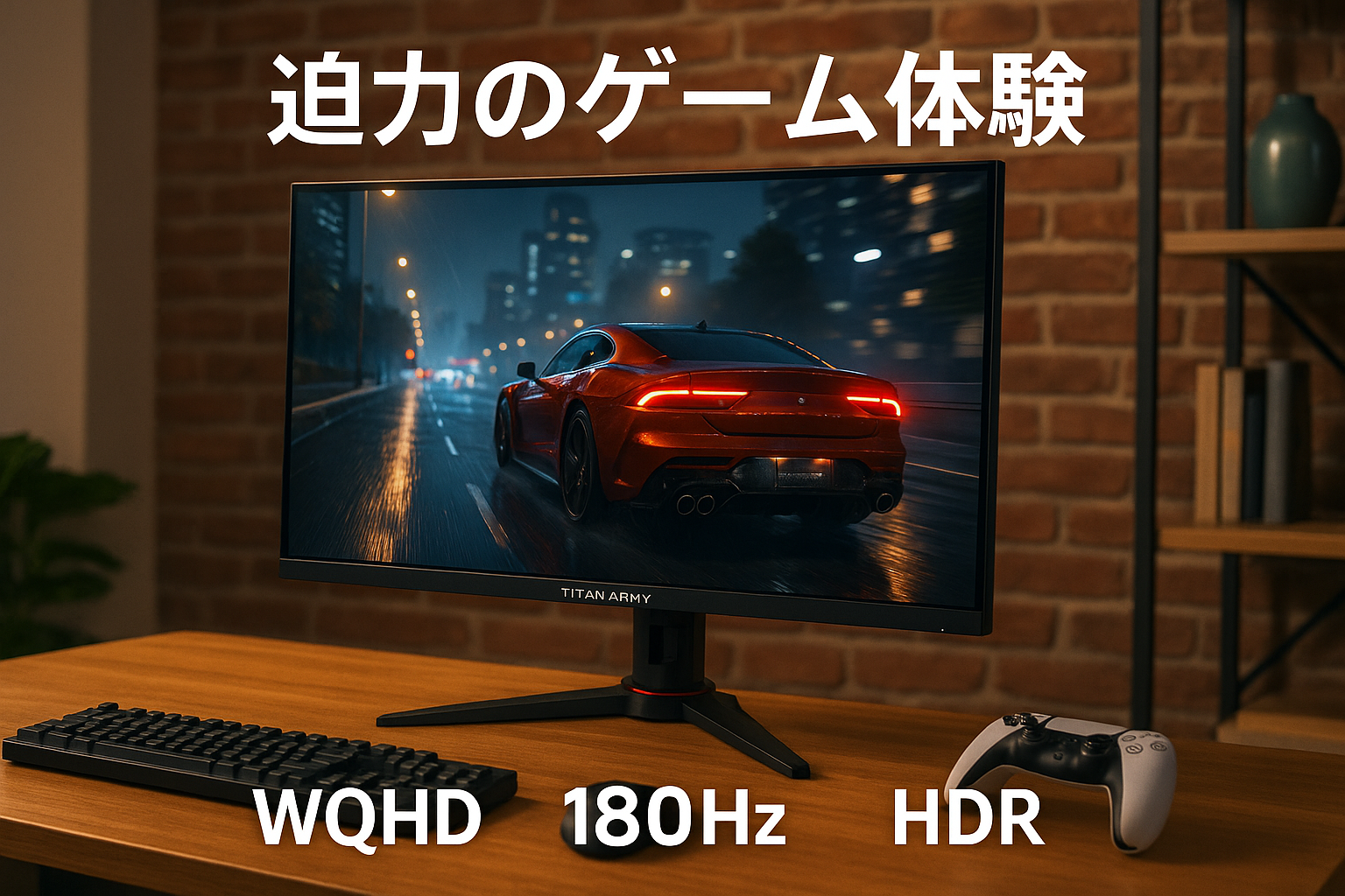 TITAN ARMY 量子ドット HDR500 27インチ ゲーミングモニター P2710R MAX FASTIPS WQHD 180Hz 1ms PS5VRR対応 PIP/PBP フリッカーフリー 高さ調節 縦横回転 Adaptive-Sync