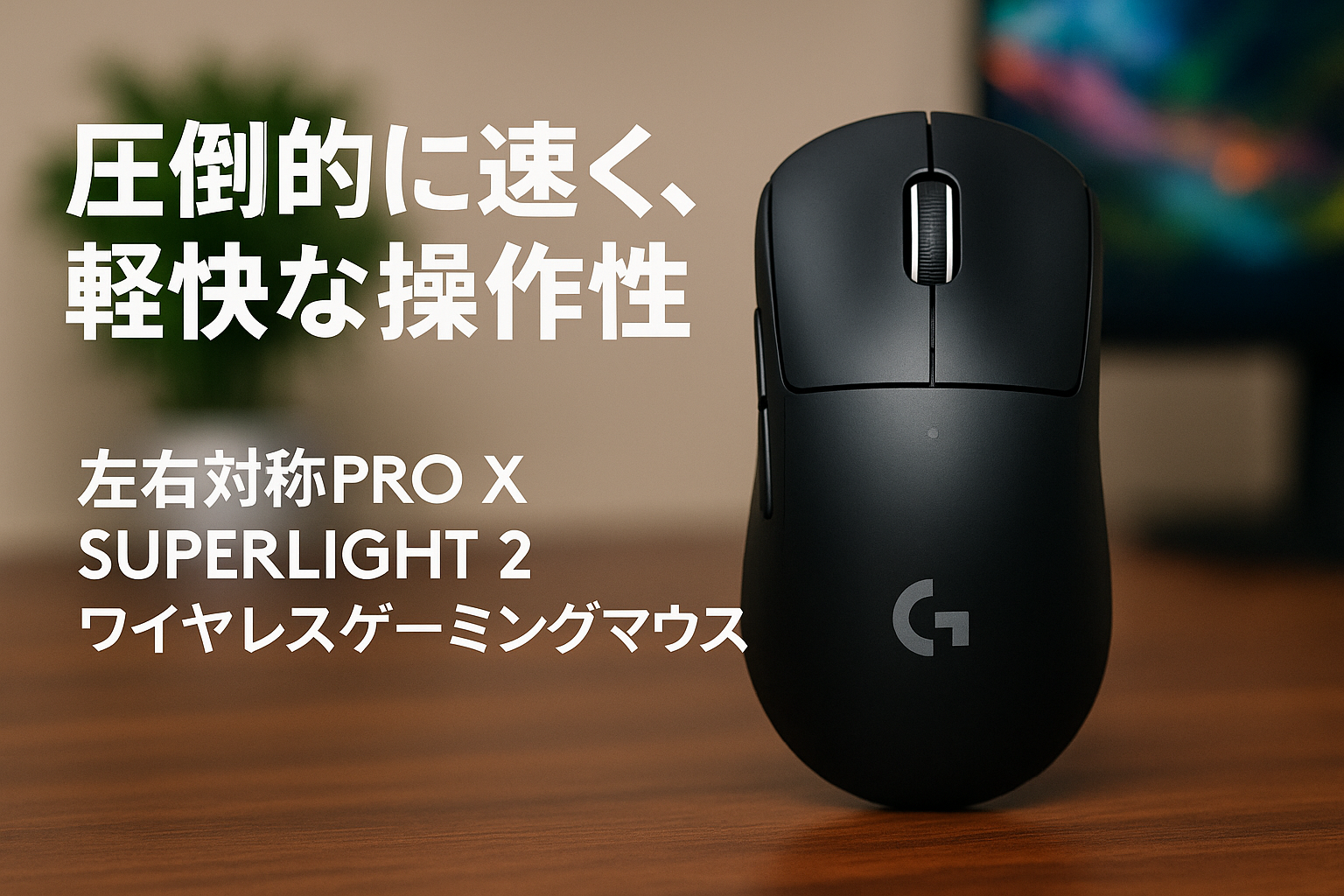 Logicool G 8000Hz 左右対称 PRO X SUPERLIGHT 2 ワイヤレス ゲーミングマウス G-PPD-004WL-BKd 44K DPI 8K ポーリングレート 軽量 60g LIGHTFORCE ハイブリッドスイッチ LIGHTSPEED USB Type-C 充電 国内正規品 ※Amazon.co.jp限定 壁紙ダウンロード付き