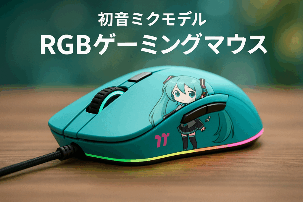 Thermaltake Neros Pro RGB Hatsune Miku Edition USB有線接続 RGB機能搭載 ゲーミングマウス 初音ミクエディション GMO-NPR-WDOHBL-09 MS0706