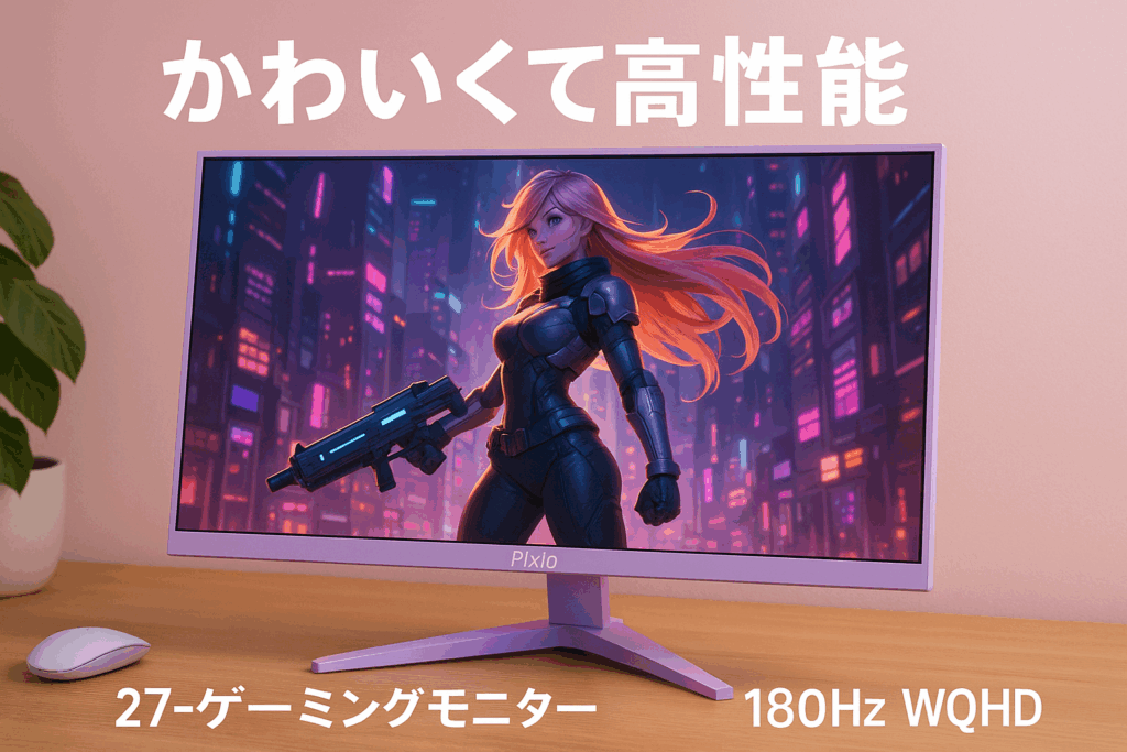 Pixio PX278 WAVE Pastel Purple ゲーミングモニター 27インチ 180Hz WQHD パステル パープル 2年保証 かわいい