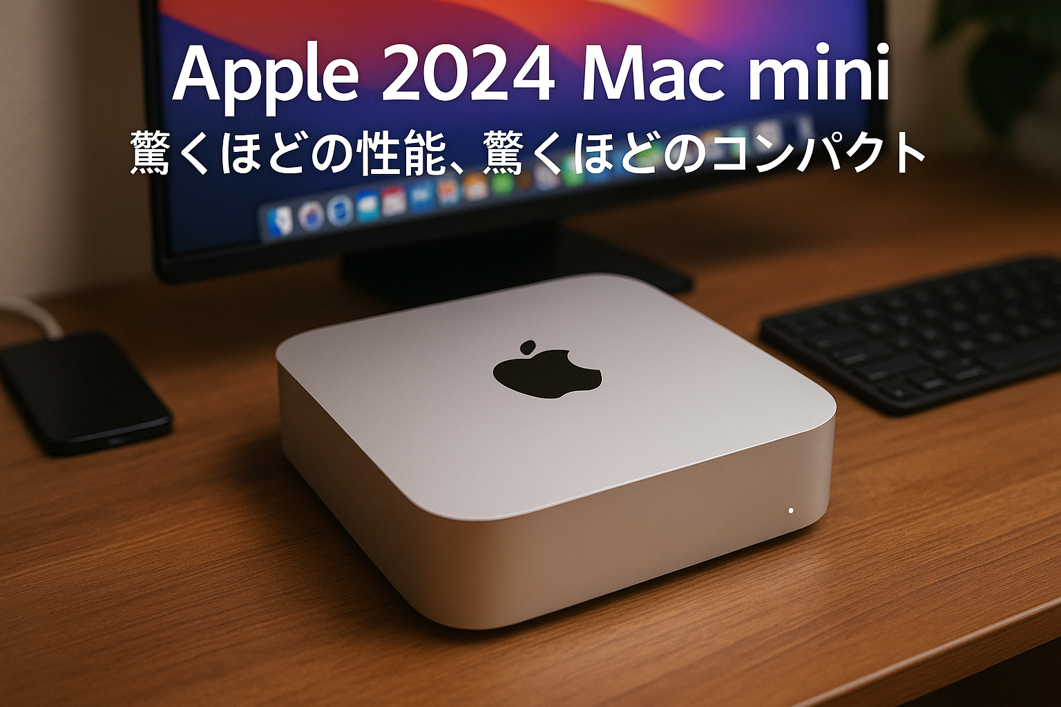 Apple 2024 Mac mini 10 コア CPU、10 コア GPU の M4 チップ搭載デスクトップコン ピュータ:Apple Intelligence のために設計、16GBユニファイドメモリ、 256GBの SSD ストレージ、ギガビット Ethernet。iPhone や iPad との連係機能