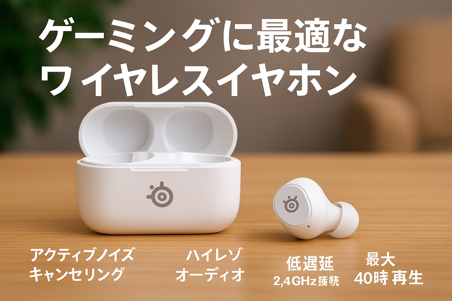 SteelSeries ゲーミングイヤホン ワイヤレス Arctis GameBuds white ANCノイズキャンセリング PC/PS 5/4/Switch/スマートフォン対応 IP55防塵防水 Bluetooth 5.3 2.4GHz Hi-Fiオーディオ 100以上のEQ 耳にフィットする設計 最長40時間バッテリー Qi対応 急速充電 ホワイト 61682