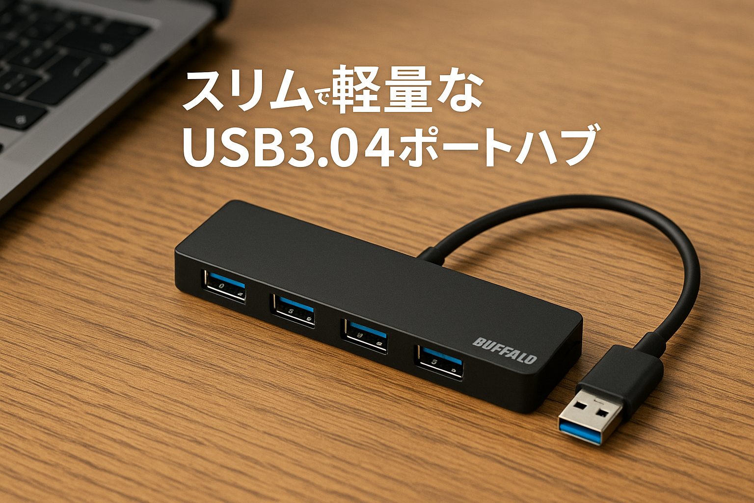 バッファロー USB ハブ USB3.0 スリム設計 4ポート バスパワー 軽量 Windows Mac PS4 PS5 Chromebook 対応 テレワーク 在宅勤務 BSH4U125U3BK