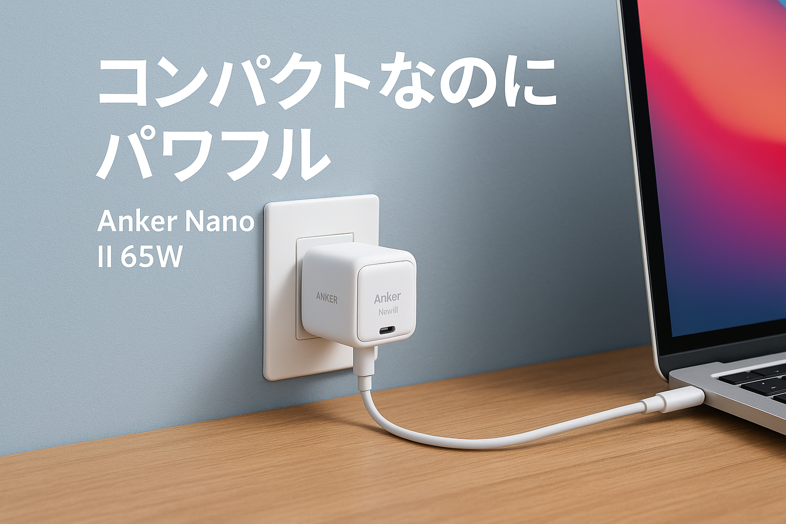 Anker Nano II 65W (PD 充電器 USB-C)【独自技術Anker GaN II採用/PD対応/PSE技術基準適合/折りたたみ式プラグ】MacBook Windows PC iPad iPhone Galaxy Android スマートフォン ノートPC 各種 その他機器対応 (ホワイト)