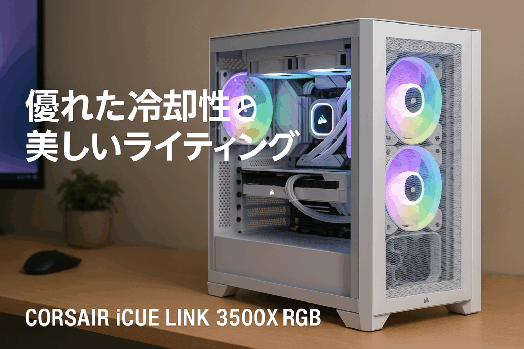 CORSAIR iCUE LINK 3500X RGB Tempered Glass ミドルタワーPCケース ホワイト CC-9011281-WW