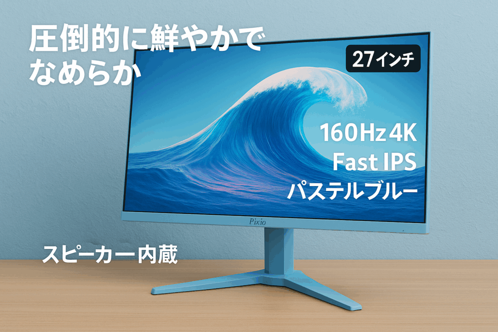 Pixio PX27U Wave Pastel Blue ゲーミングモニター 27インチ 160Hz 4K Fast IPS パステルブルー スピーカー内蔵 2年保証 30日間返品保証 PX27UWAVEB