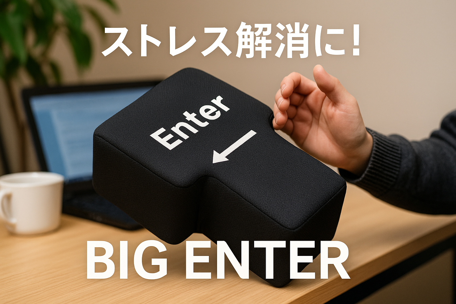 【YUTUOXINGQI 】 ストレス解消 BIG ENTER 巨大 エンターキー 枕 ストレス緩和 癒し enterボタン パソコン PC BIG リターンキーボタン 約1700倍 USB おもしろグッズ ッション 贈り物 デカい枕 抱き枕 ストレス発散 誕生日プレゼント