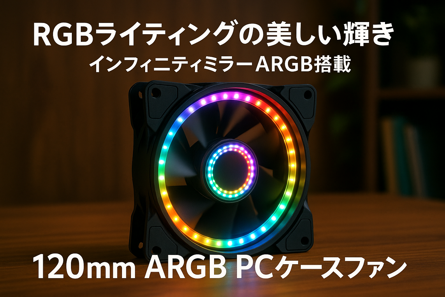 AsiaHorse PCケースファン 120MM 1800RPM インフィニティミラーARGB PWM ファン 4Pin PWM、5V 3Pin ARGB 正向きファンブレード(排気)/高精度・高性能HDBベアリング/作動時間50,000時間/24個のLEDライト。Asus Aura、ASRock、GIGABYTE MSI RGBとの互換性あり AMICI-5GT-Black