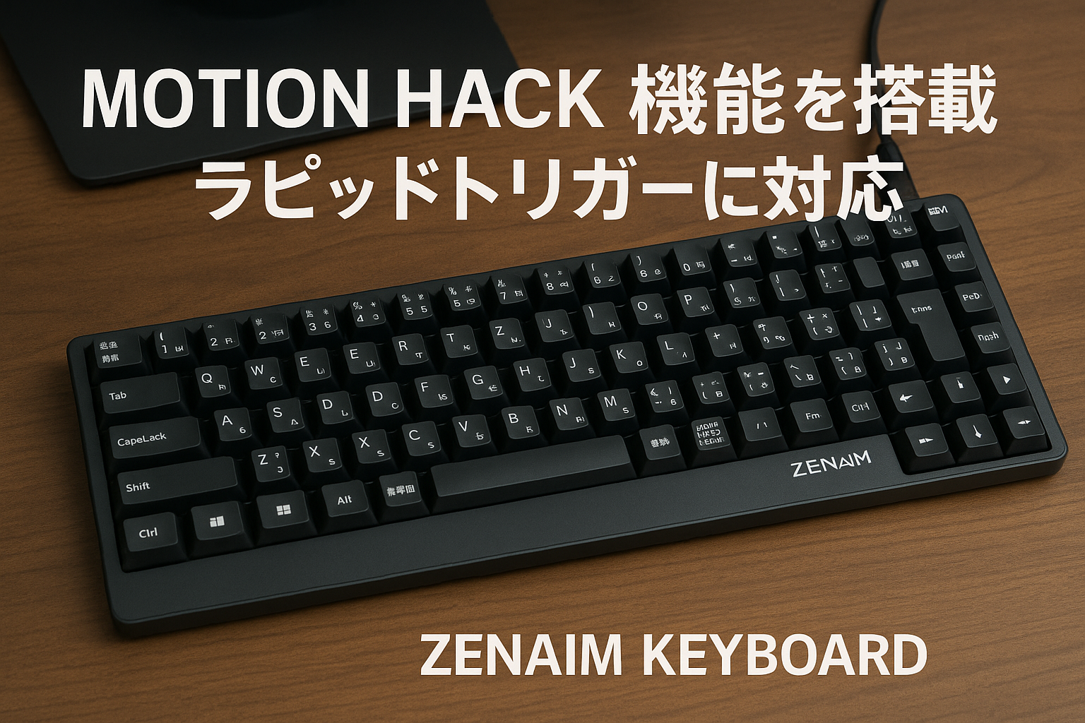 ZENAIM KEYBOARD ゼンエイムキーボード【MOTION HACK機能（ラピッドトリガー機能）搭載/0.05mm単位のアクチュエーション可変/温度補正機能による誤動作防止/磁気検知式ロープロファイルキーボード/TKLサイズ/日本語配列/脱着式Type-Cケーブル/安心の国内サポート】