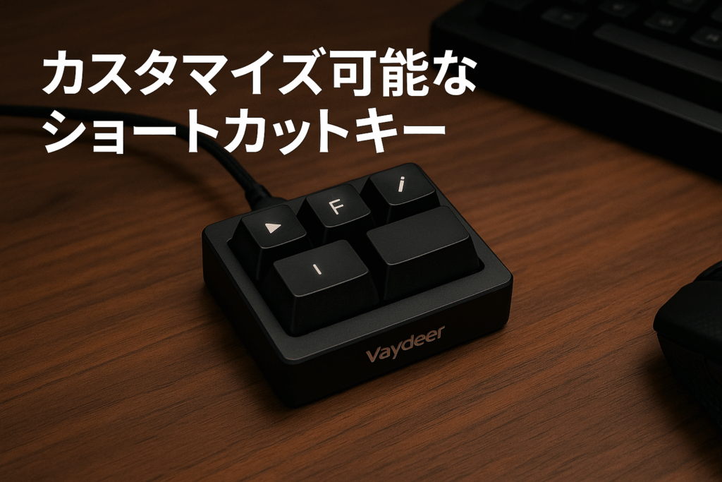 Vaydeer プログラマブルキーボード 4キー ショートカットキーボード ゲーミング 片手 有線 メカニカル キーボードマクロ可能 互換性 Windows&Mac対応