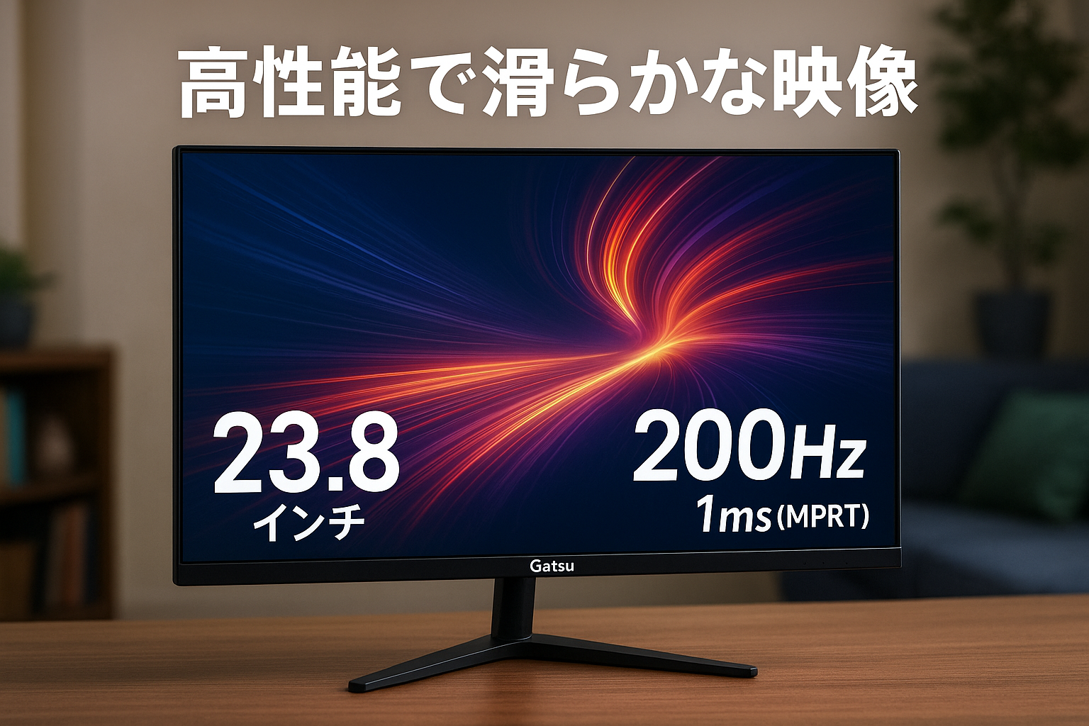 Gatsu ゲーミングモニター 23.8インチ モニター 200Hz 1ms(MPRT) Fast HVAパネル FHD 200Hz/180Hz/165Hz/144Hz ps5/switch/xbox対応 pcモニター 2mm狭額縁 HDR/FreeSync(VRR)/G-Sync/OverDrive/チルト/スピーカー内蔵 イヤホン/HDMI/DP/USB-A2.0(スマホ充電可能)