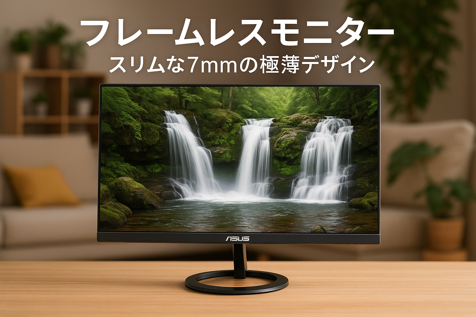 ASUS フレームレス モニター VZ249HR 23.8インチ/フルHD/IPS/薄さ7mm/ブルーライト軽減/フリッカーフリー/HDMI D-sub/スピーカー/3年保証