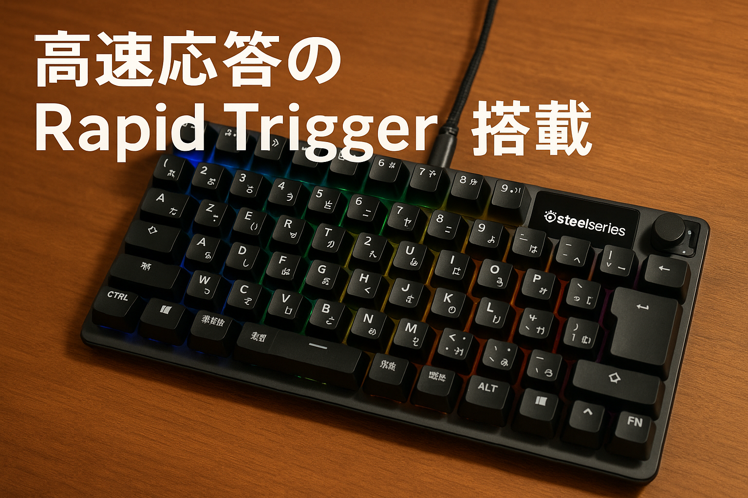 SteelSeries ラピッドトリガー 搭載 ゲーミングキーボード テンキーレス 有線 日本語配列 OmniPointスイッチ 有機ELディスプレイ搭載 Apex Pro TKL (2023) 64861 ブラック