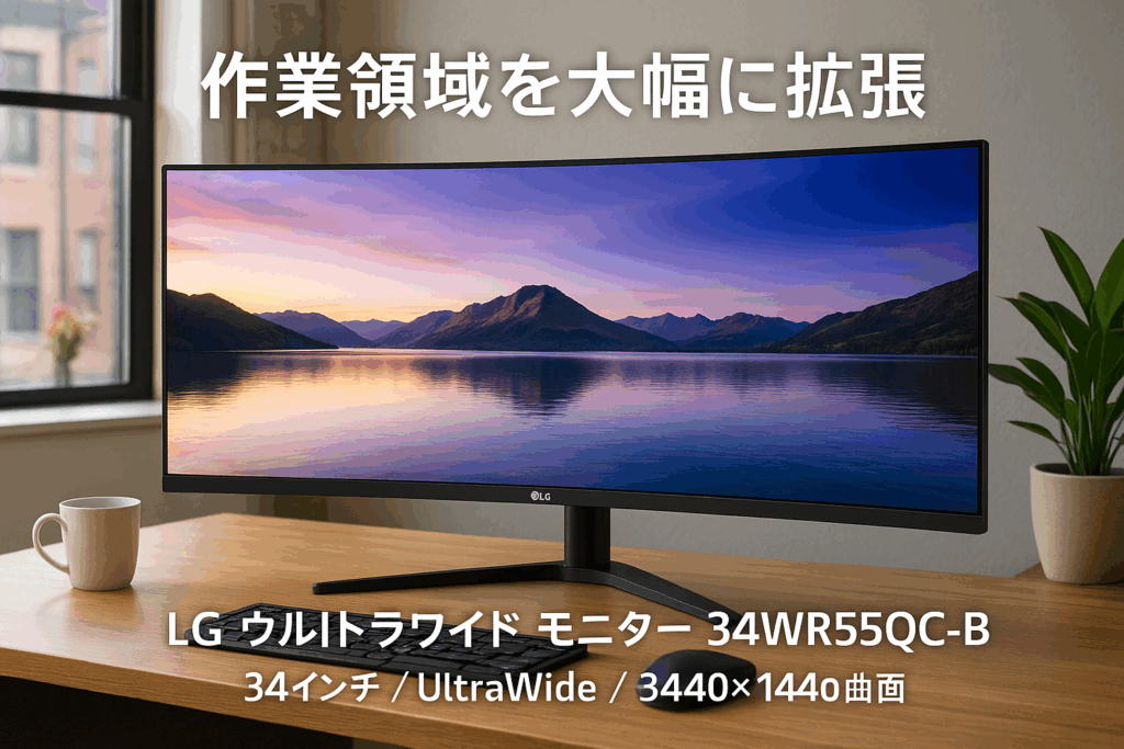 LG ウルトラワイドモニター 34WR55QC-B / 34インチ / UltraWide / 3440×1440 / 曲面 / 100Hz / FreeSync/アンチグレア / HDR10/ USB Type-C(PD65W) / DisplayPort/HDMI×2 / チルト対応 / 3年安心・無輝点保証