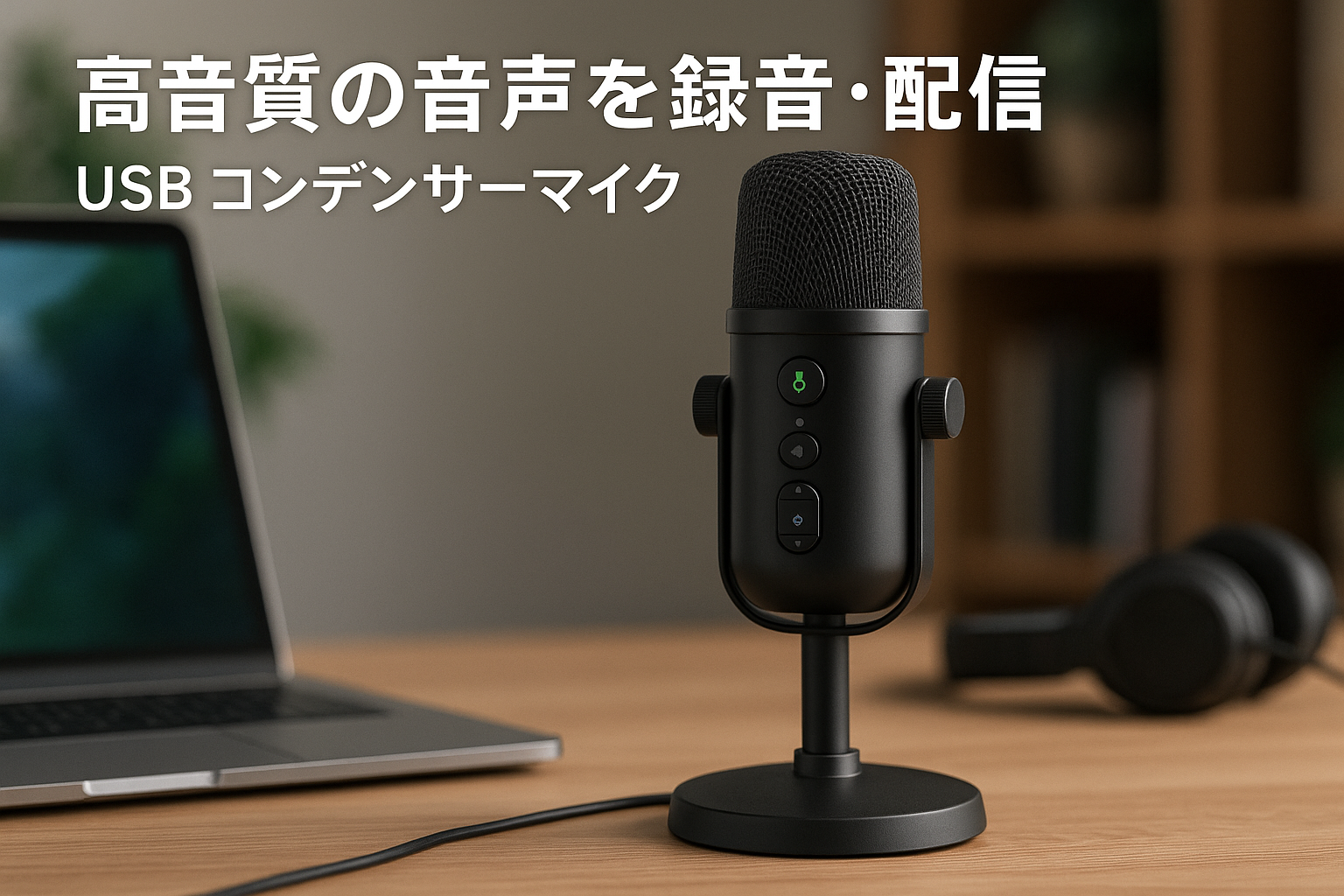 NearStream USB コンデンサーマイク Mic 卓上スタンド 有線 PC 録音/音楽・動画配信/ゲーム実況用 単一指向性/双指向性/全指向性 3レベルオートゲインコントロール リアルタイムモニタリング ノイズキャンセリング ワンタッチミュート 音量調整 レコーディング/ストリーミング/テレワーク 会議/ポッドキャスト/インタビュー/面接/生放送/在宅勤務/DTM用 ブラック AM10U